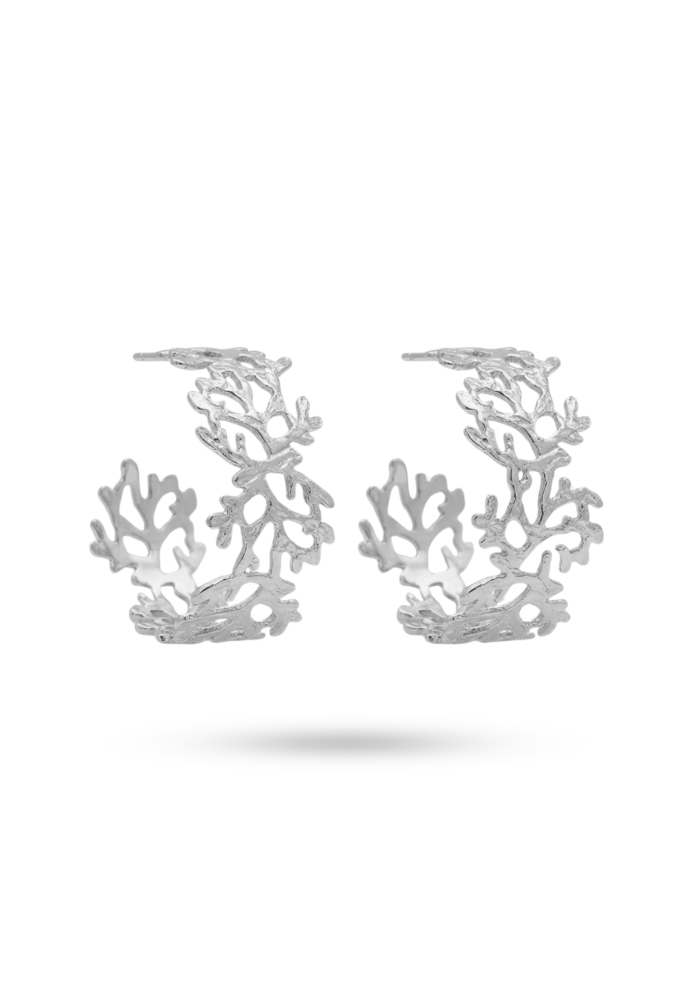 Boucles d'Oreilles Acier Inoxydable Créoles Corail