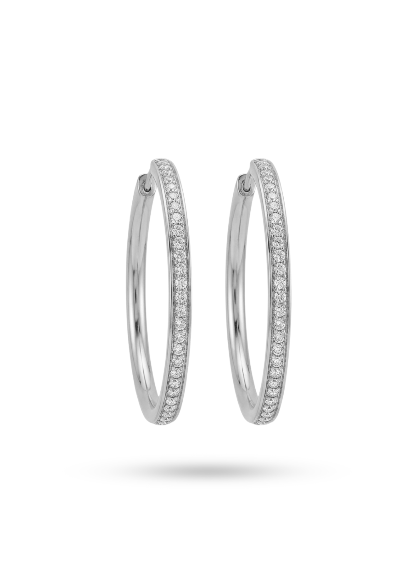 Boucles d'Oreilles Acier Inoxydable Créoles Zircon