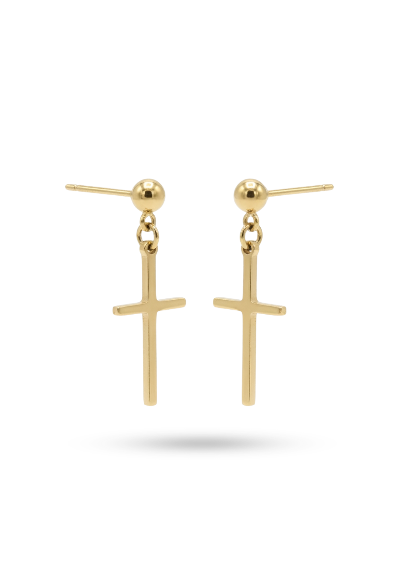 Boucles d'Oreilles Acier Inoxydable Pendentif Croix