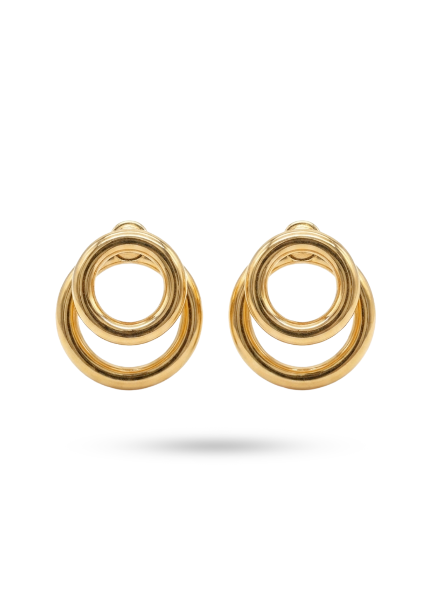 Boucles d'Oreilles Acier Inoxydable Double Cercle