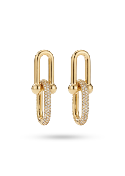 Boucles d'Oreilles Acier Inoxydable Double Maillon