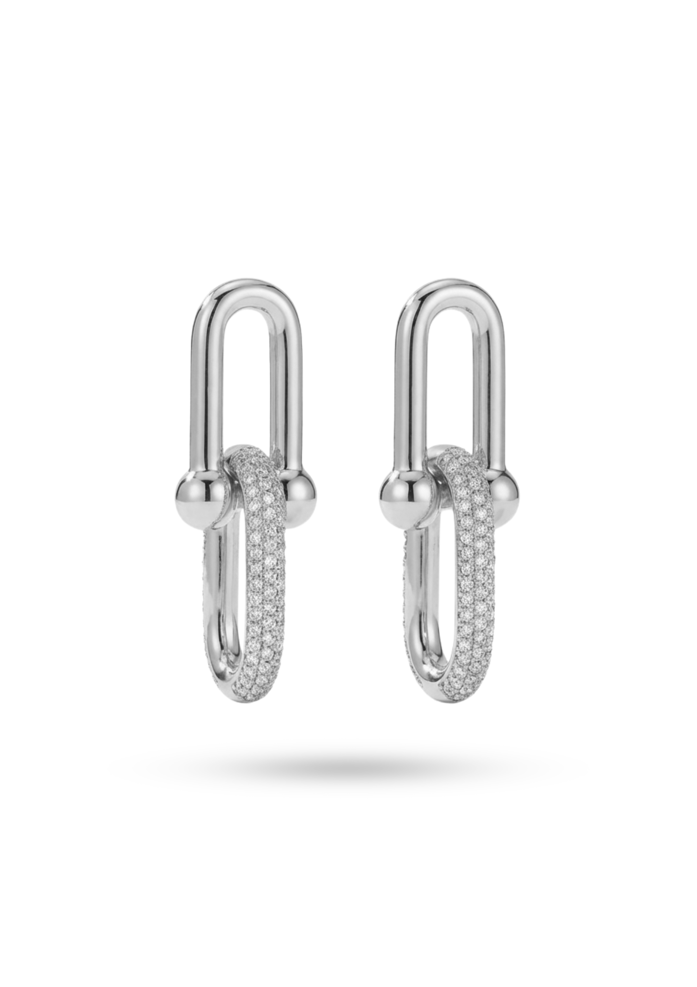 Boucles d'Oreilles Acier Inoxydable Double Maillon