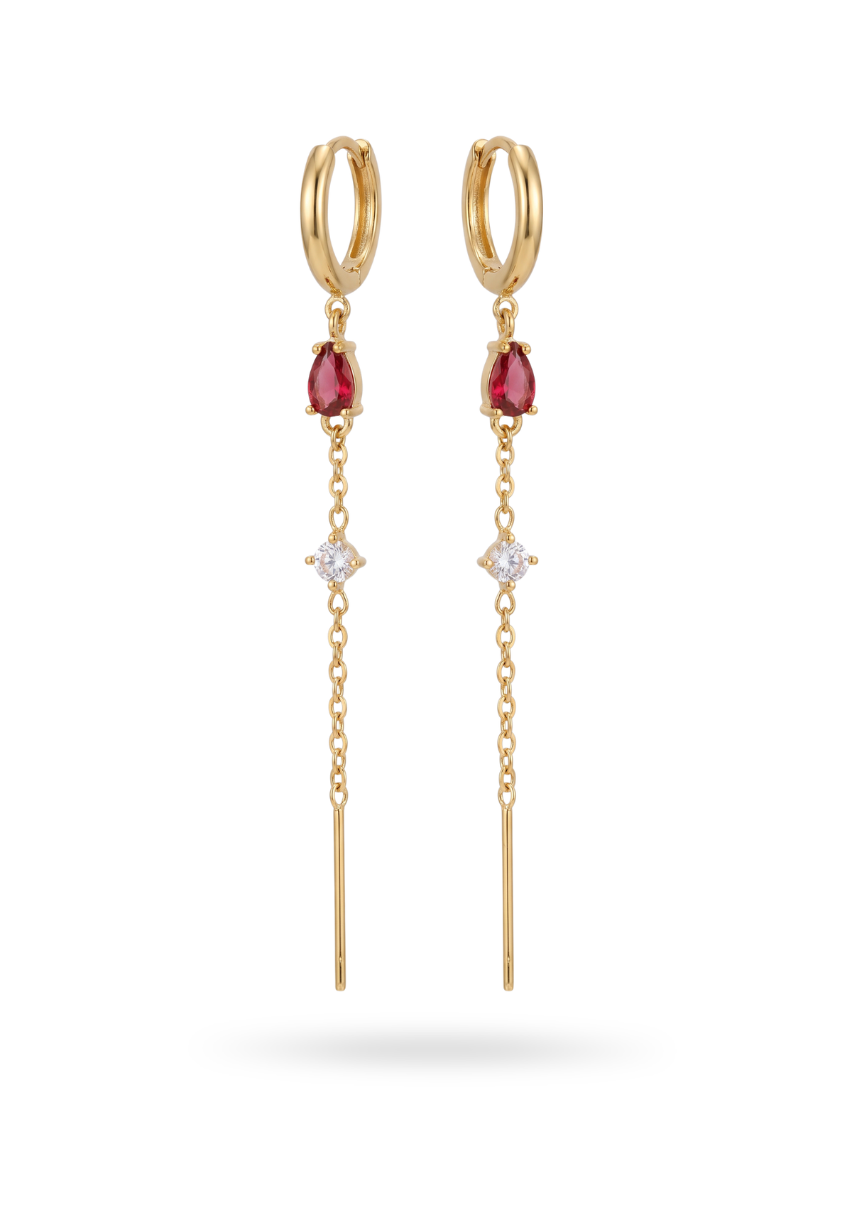 Boucles d'Oreilles Acier Inoxydable Pendante rose