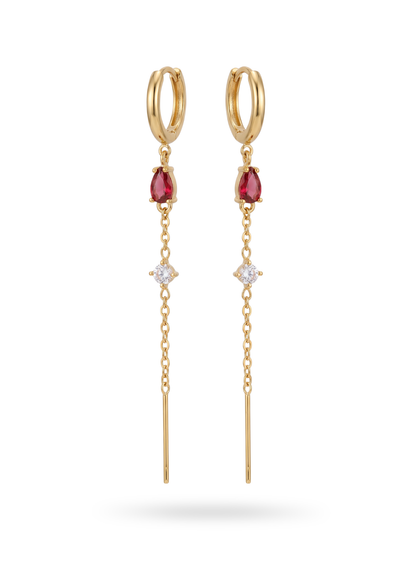 Boucles d'Oreilles Acier Inoxydable Pendante rose