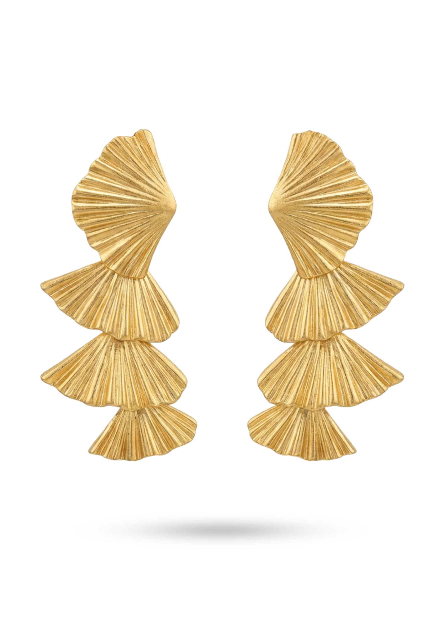 Boucles d'Oreilles Acier Inoxydable Éventail