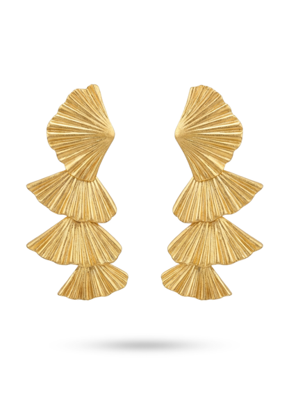Boucles d'Oreilles Acier Inoxydable Éventail