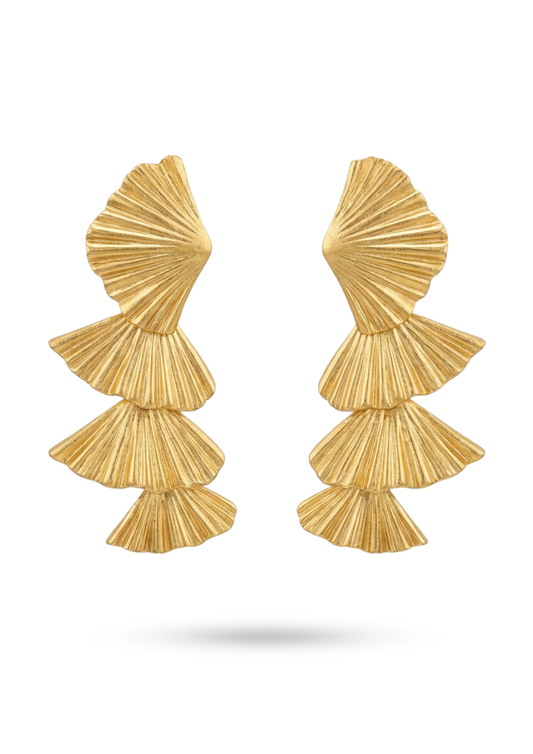 Boucles d'Oreilles Acier Inoxydable Éventail
