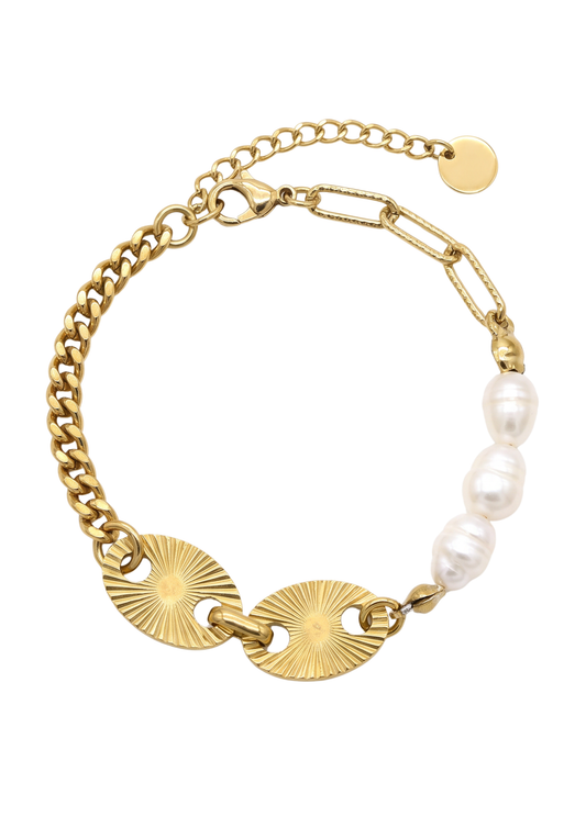 Bracelet Acier Inoxydable Perle Naturelle
