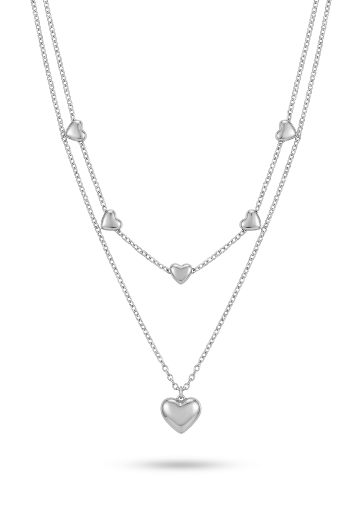 Collier Double Rang Acier Inoxydable