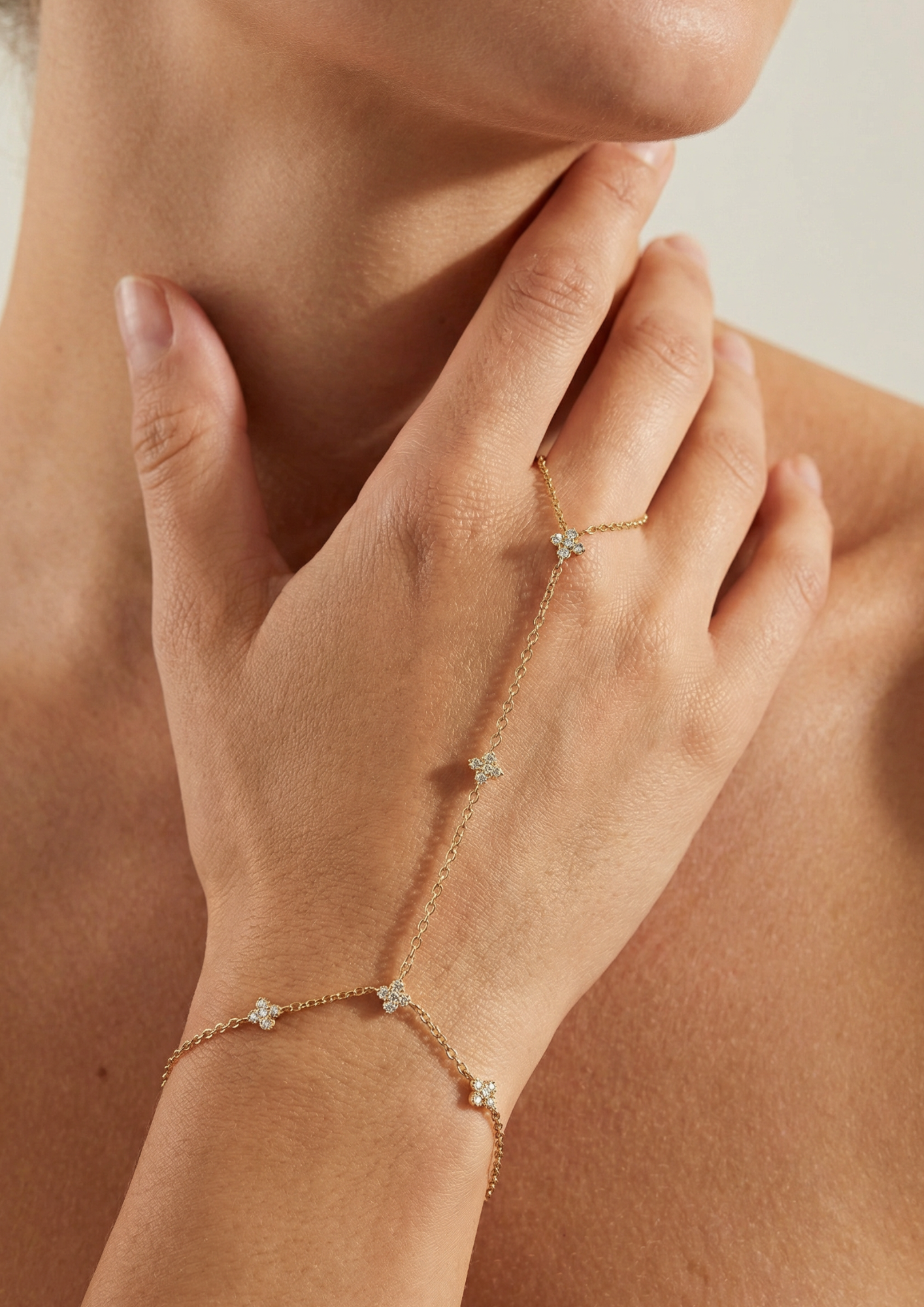 Chaîne de Main Fleur Strass