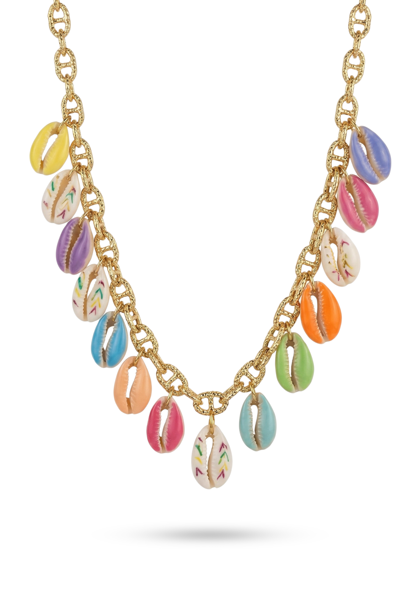 Collier Charms Cauris Multicolore