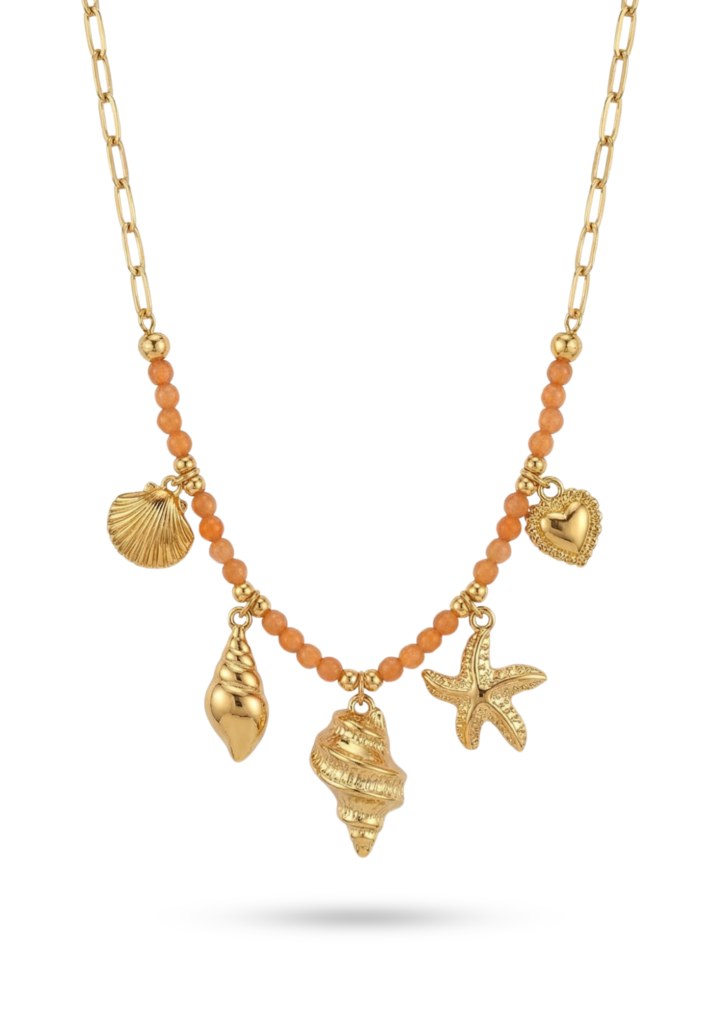 Collier Charms Perles Orange