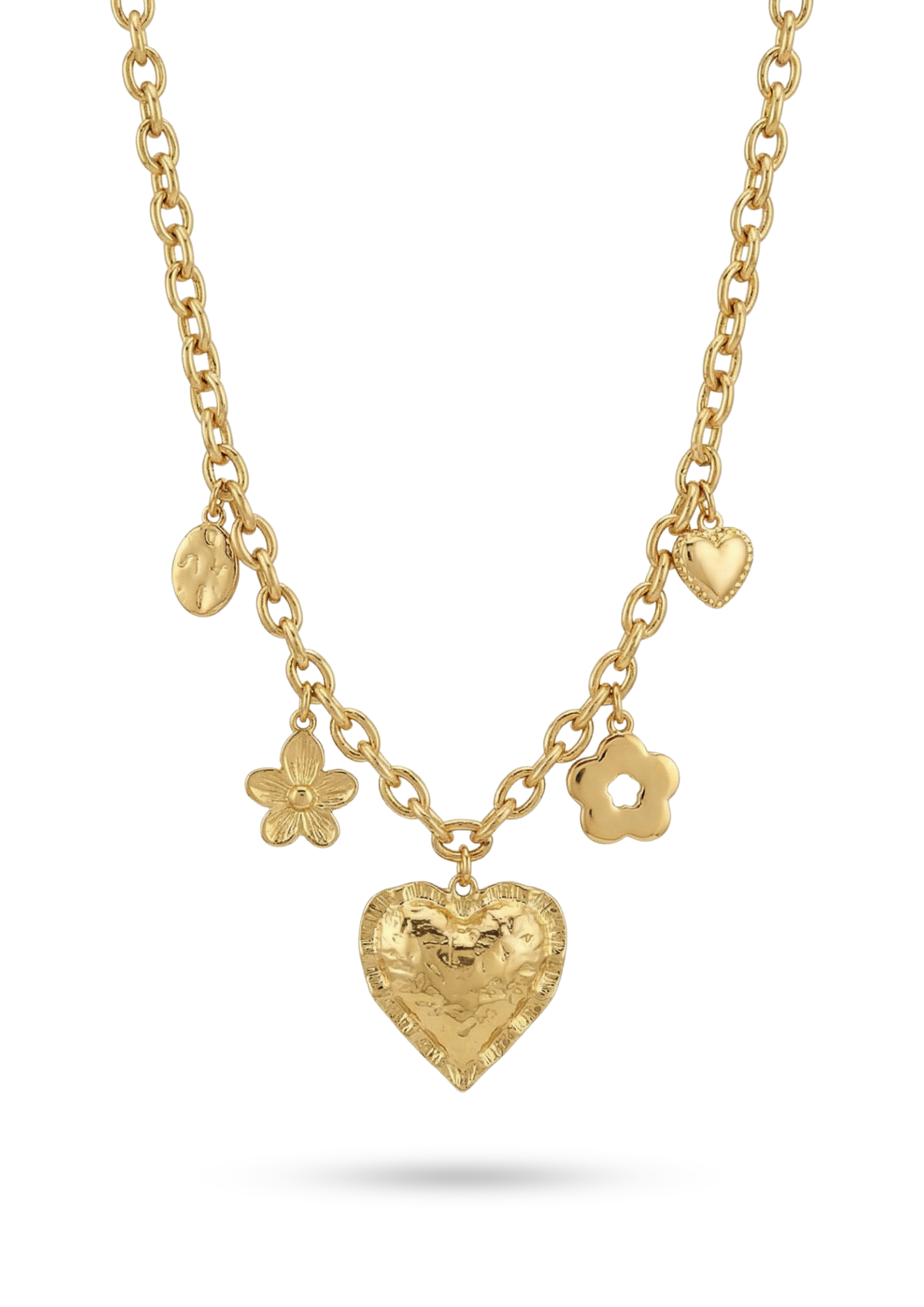Collier Charms Acier Inoxydable Or