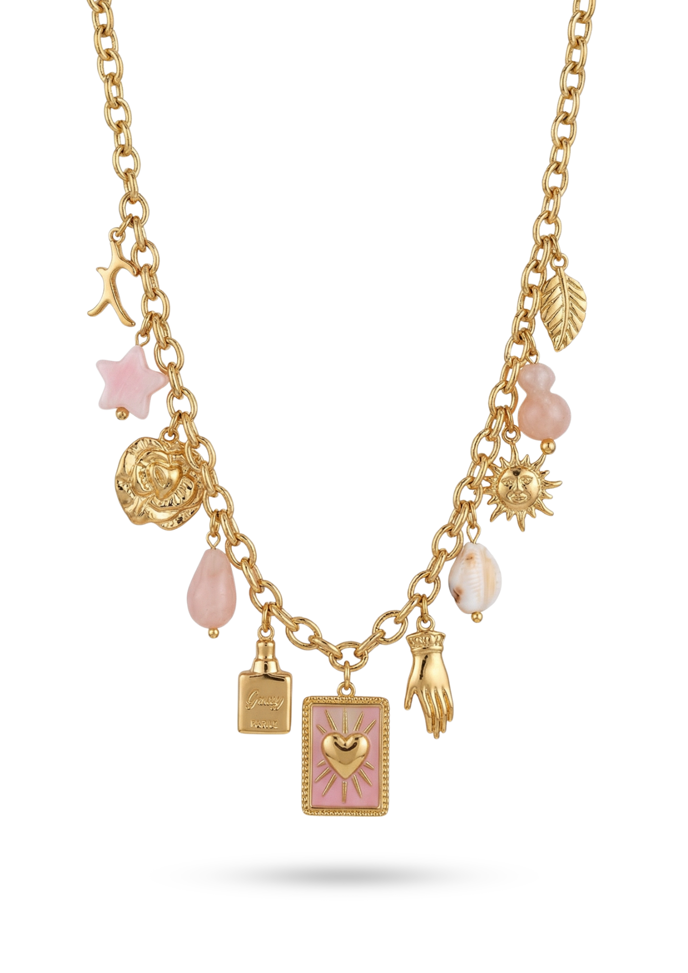 Collier Charms Rose Pastel