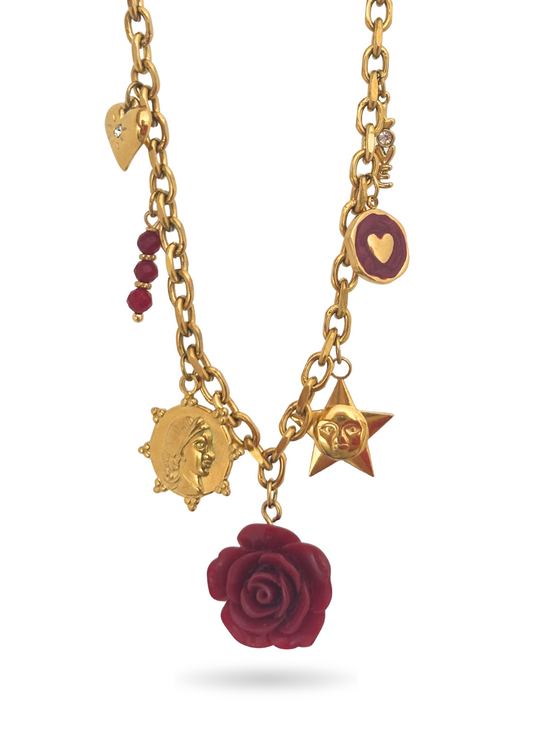 Collier Charms Bordeaux