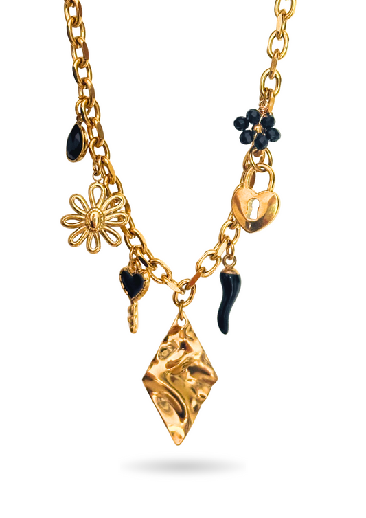 Collier Charms Noir
