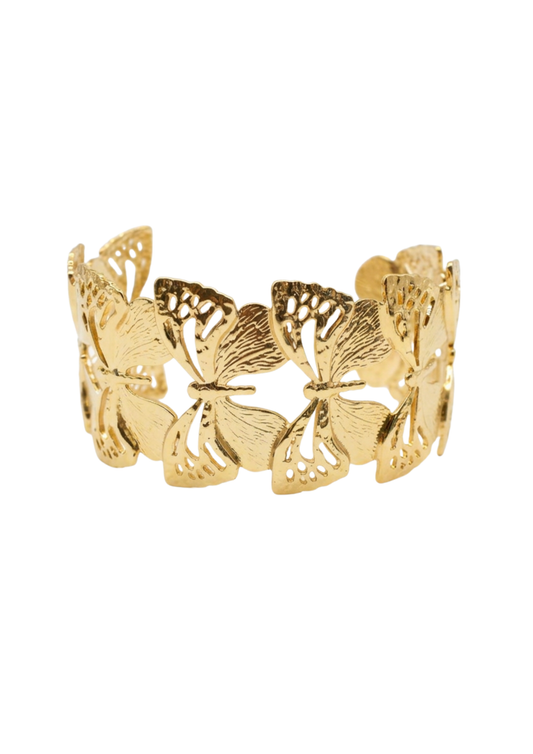 Bracelet Manchette Acier Inoxydable Papillon