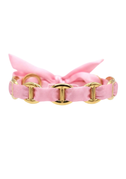 Jonc Acier Inoxydable Maille Marine Tissu Rose