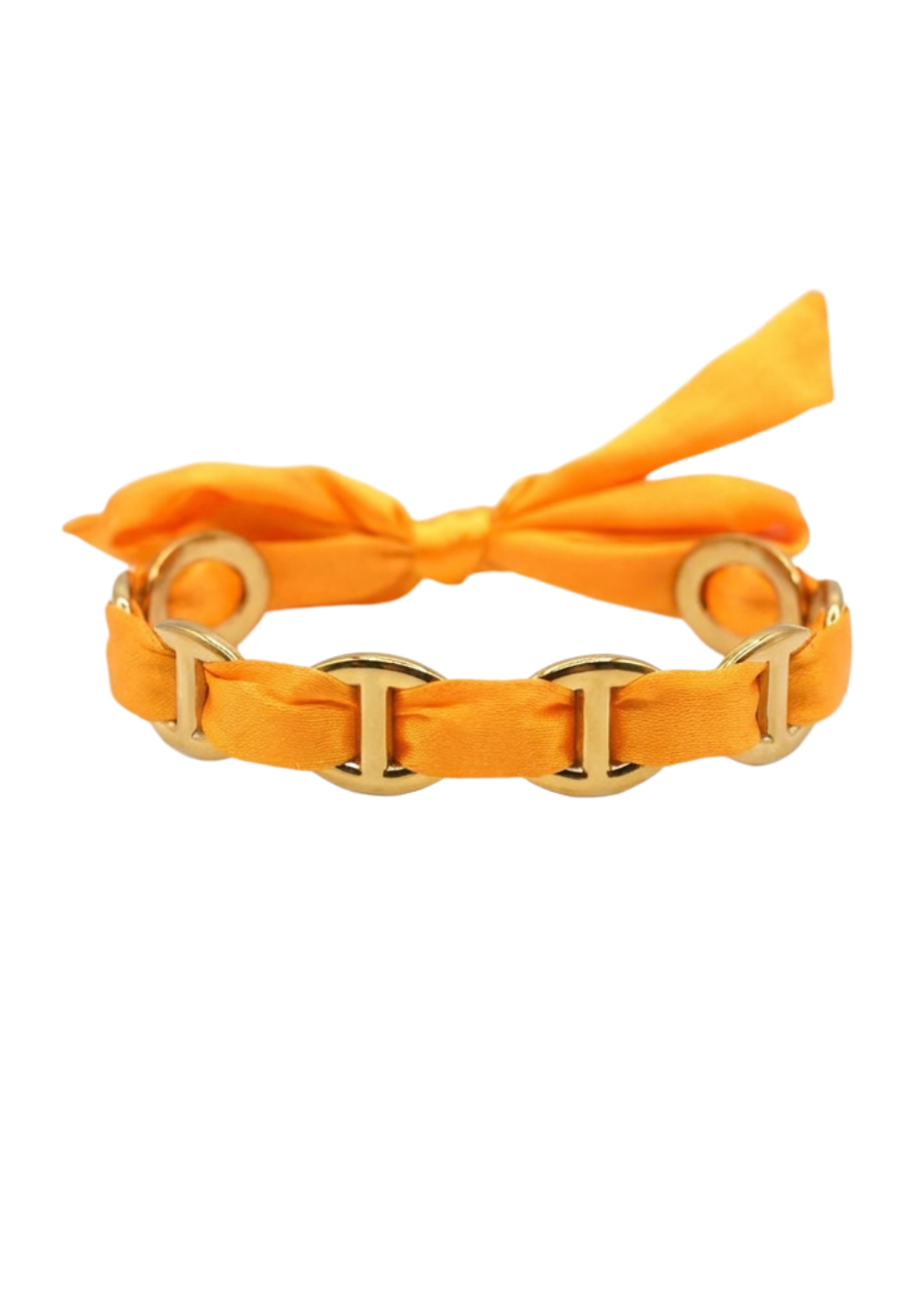Jonc Acier Inoxydable Maille Marine Tissu Orange