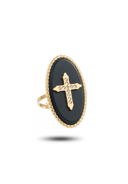 Bague Acier Inoxydable Croix