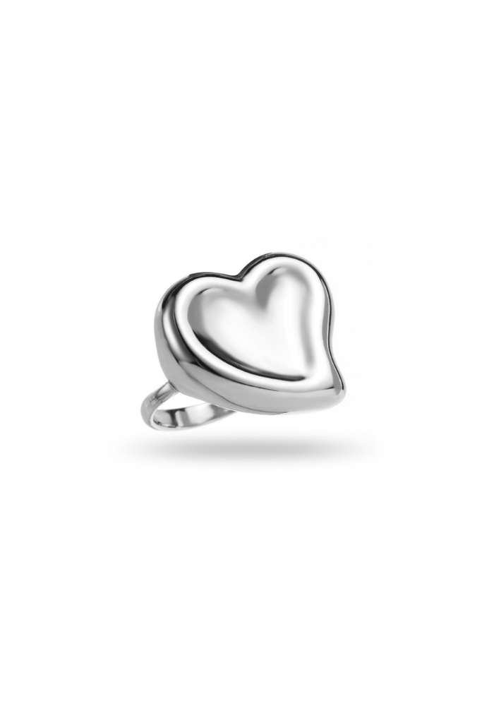 Bague Acier Inoxydable Cœur
