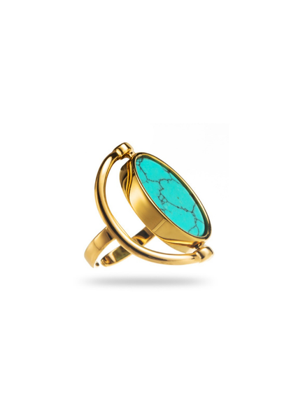 Bague Acier Inoxydable Pierre Naturelle