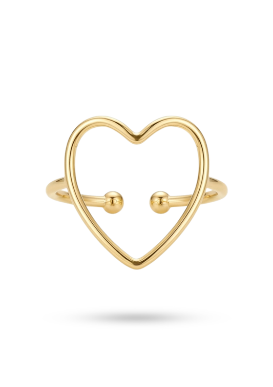 Bague Acier Inoxydable Cœur Fin Ajouré