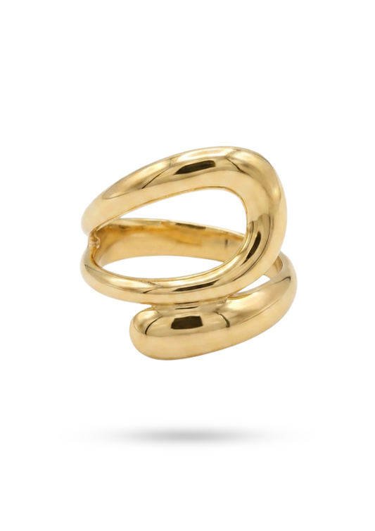 Bague Acier Inoxydable Anneau Croisé