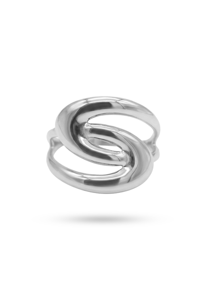 Bague Acier Inoxydable Entrelacée