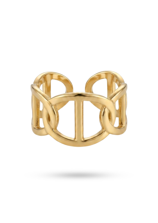 Bague Acier Inoxydable Maille Marine