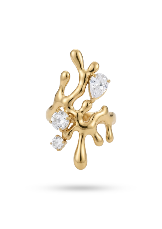 Bague Acier Inoxydable Corail Design