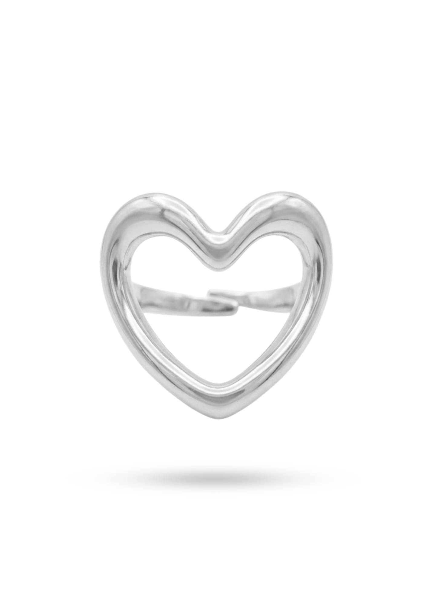 Bague Acier Inoxydable Cœur Ajouré