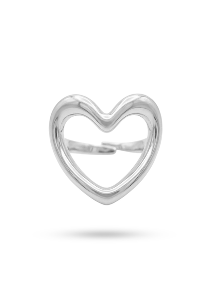 Bague Acier Inoxydable Cœur Ajouré