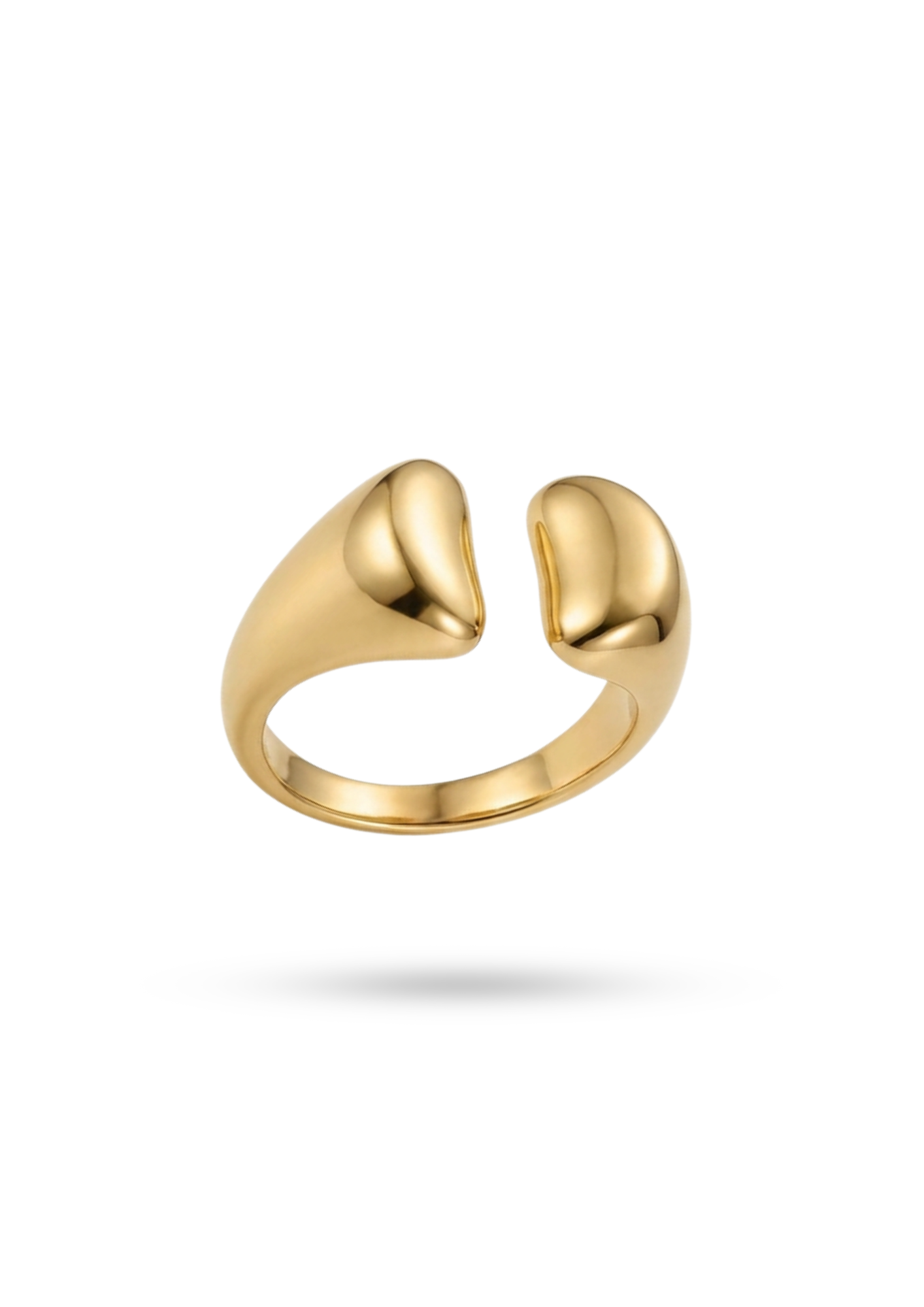 Bague Acier Inoxydable Ouverte Bombé