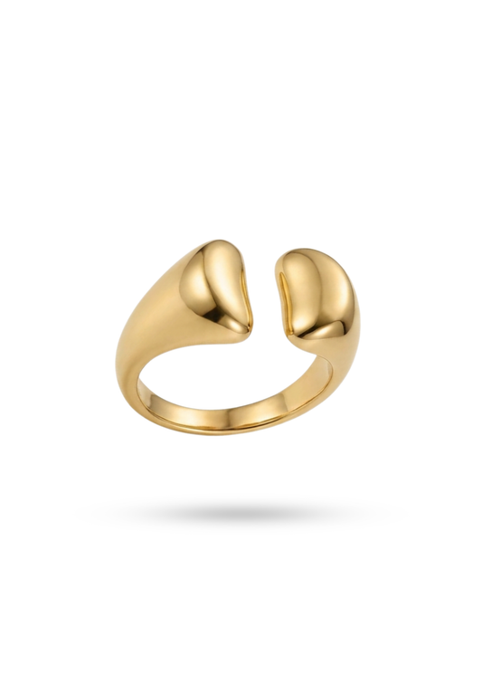 Bague Acier Inoxydable Ouverte Bombé