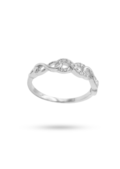 Bague Acier Inoxydable Infini Strass
