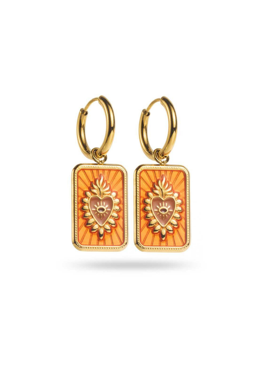 Boucles d'Oreilles Acier Inoxydable Médaillon
