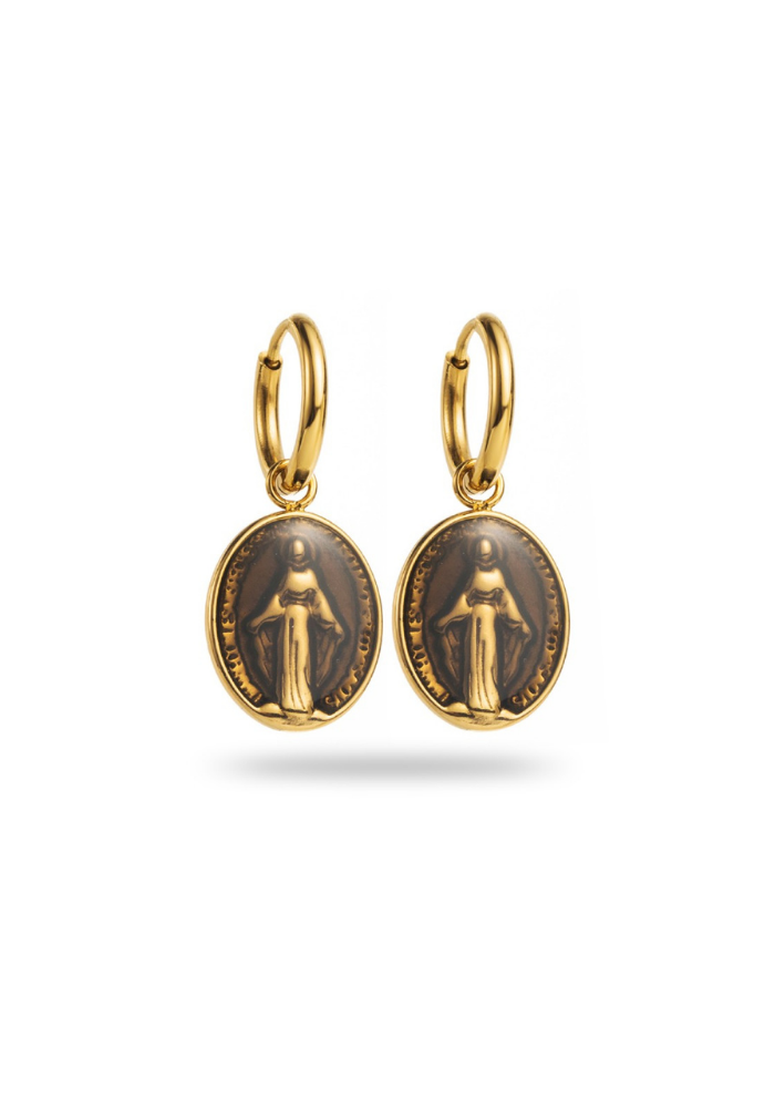 Boucles d'Oreilles Acier Inoxydable Chrétienne pas cher