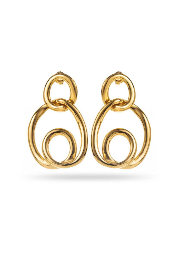 Boucles d'Oreilles Acier Inoxydable Spirales Pendantes