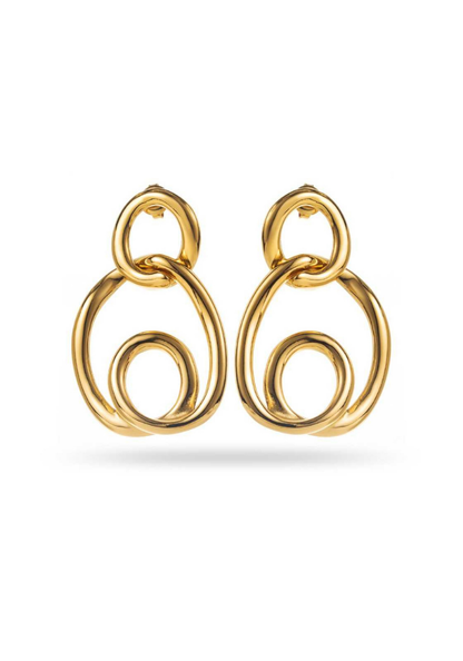 Boucles d'Oreilles Acier Inoxydable Spirales Pendantes