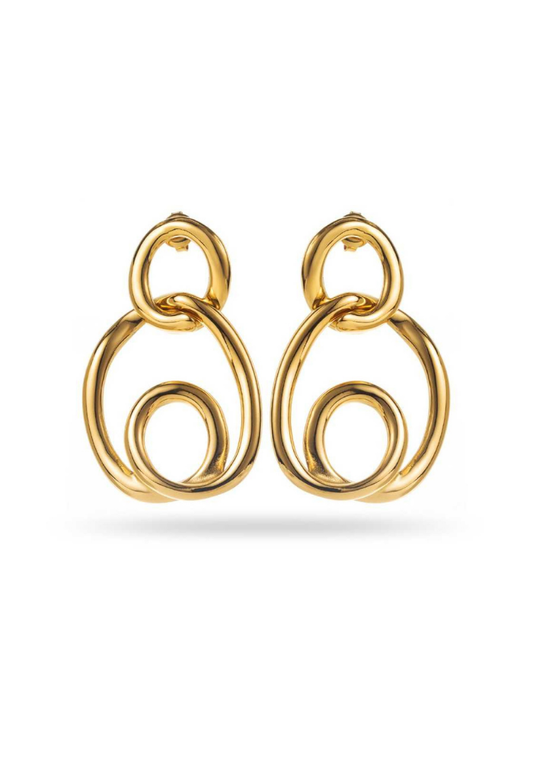 Boucles d'Oreilles Acier Inoxydable Spirales Pendantes