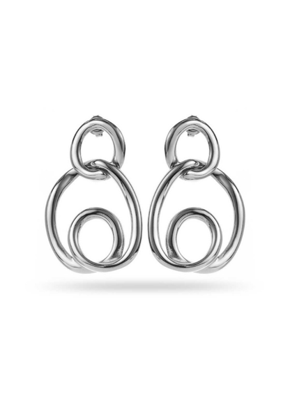 Boucles d'Oreilles Acier Inoxydable Spirales Pendantes