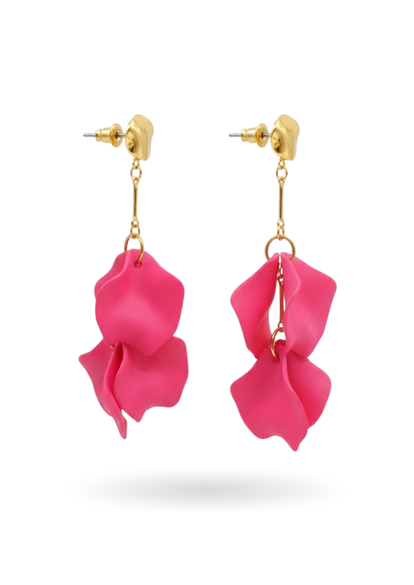 Boucles d'Oreilles Acier Inoxydable Pétale Couleur