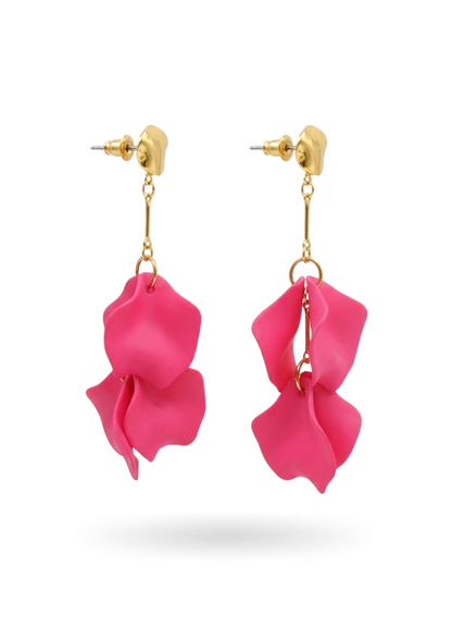 Boucles d'Oreilles Acier Inoxydable Pétale Couleur