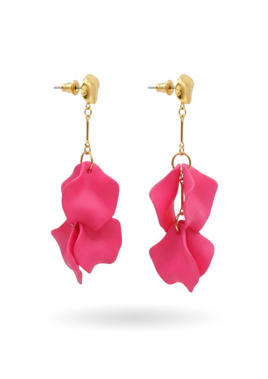Boucles d'Oreilles Acier Inoxydable Pétale Couleur