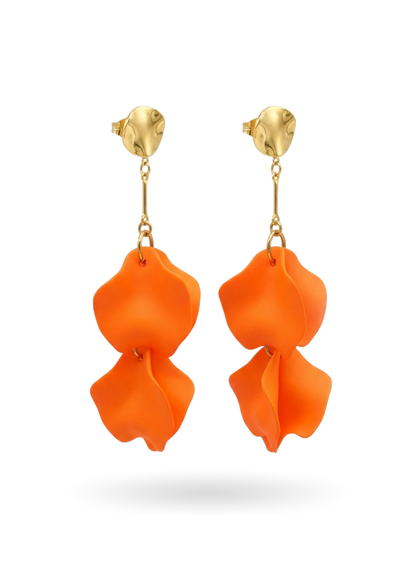 Boucles d'Oreilles Acier Inoxydable Pétale Couleur