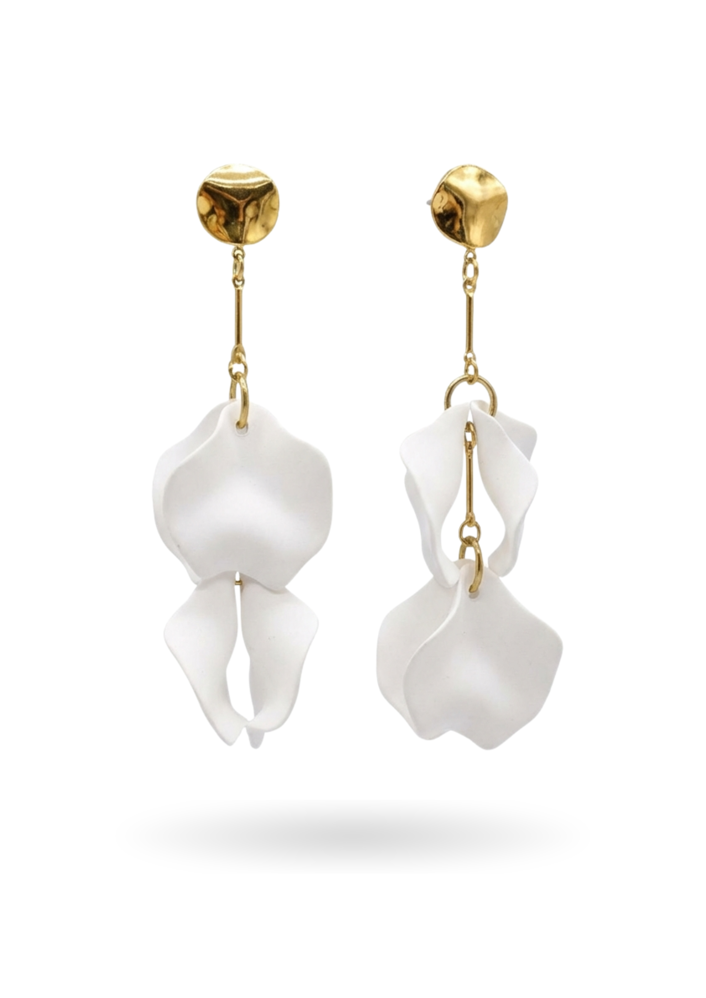 Boucles d'Oreilles Acier Inoxydable Pétale Couleur Résine