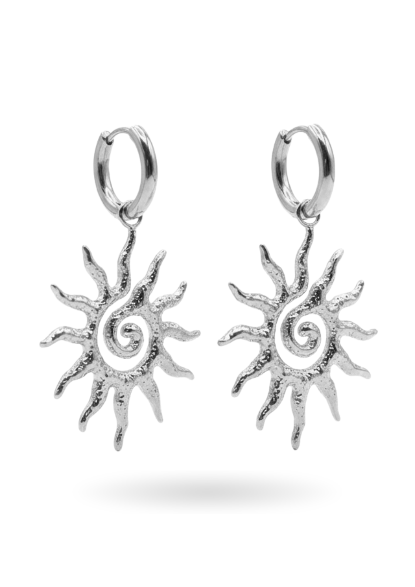 Boucles d'Oreilles Acier Inoxydable Pendentif Soleil