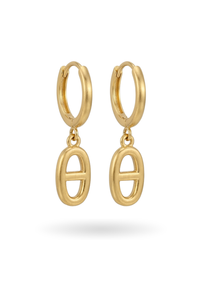Boucles d'Oreilles Acier Inoxydable Pendentif Maille Marine