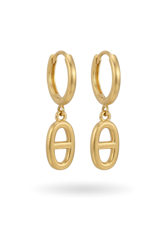 Boucles d'Oreilles Acier Inoxydable Pendentif Maille Marine